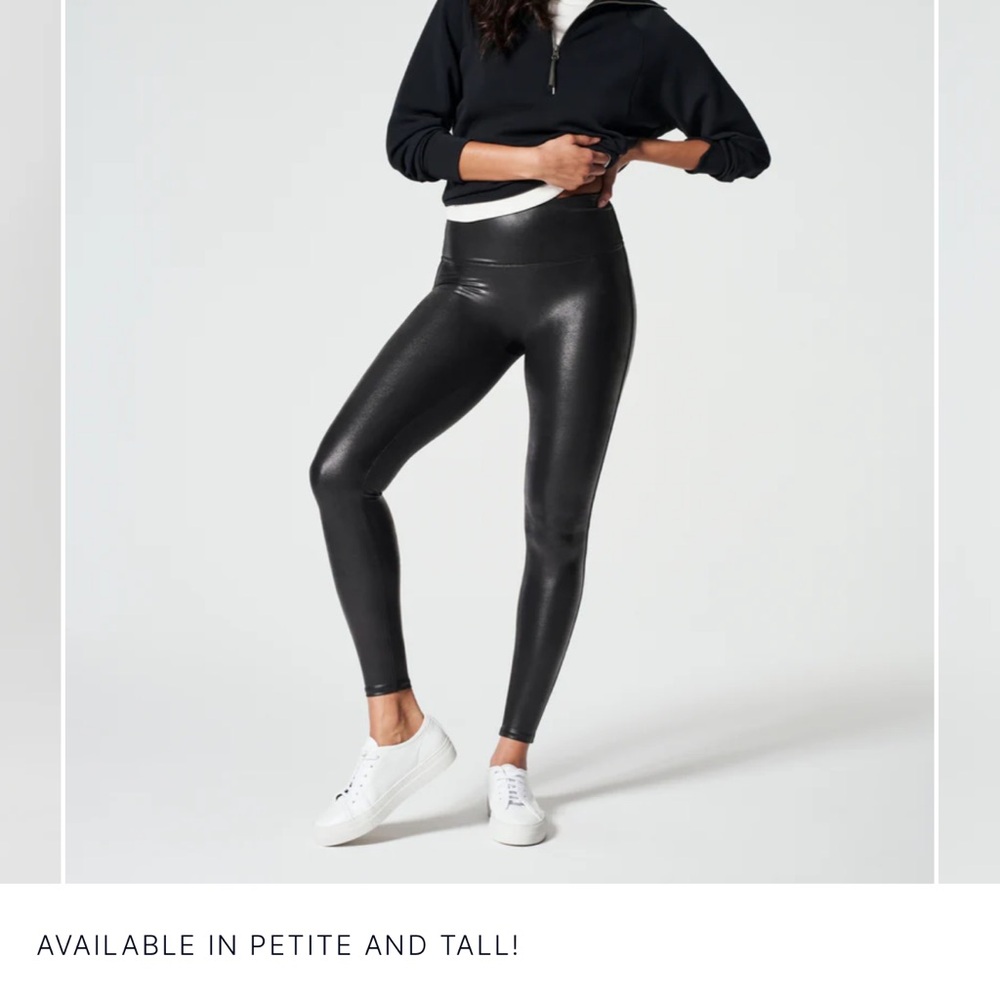 Spanx Black Shiny Leggings
